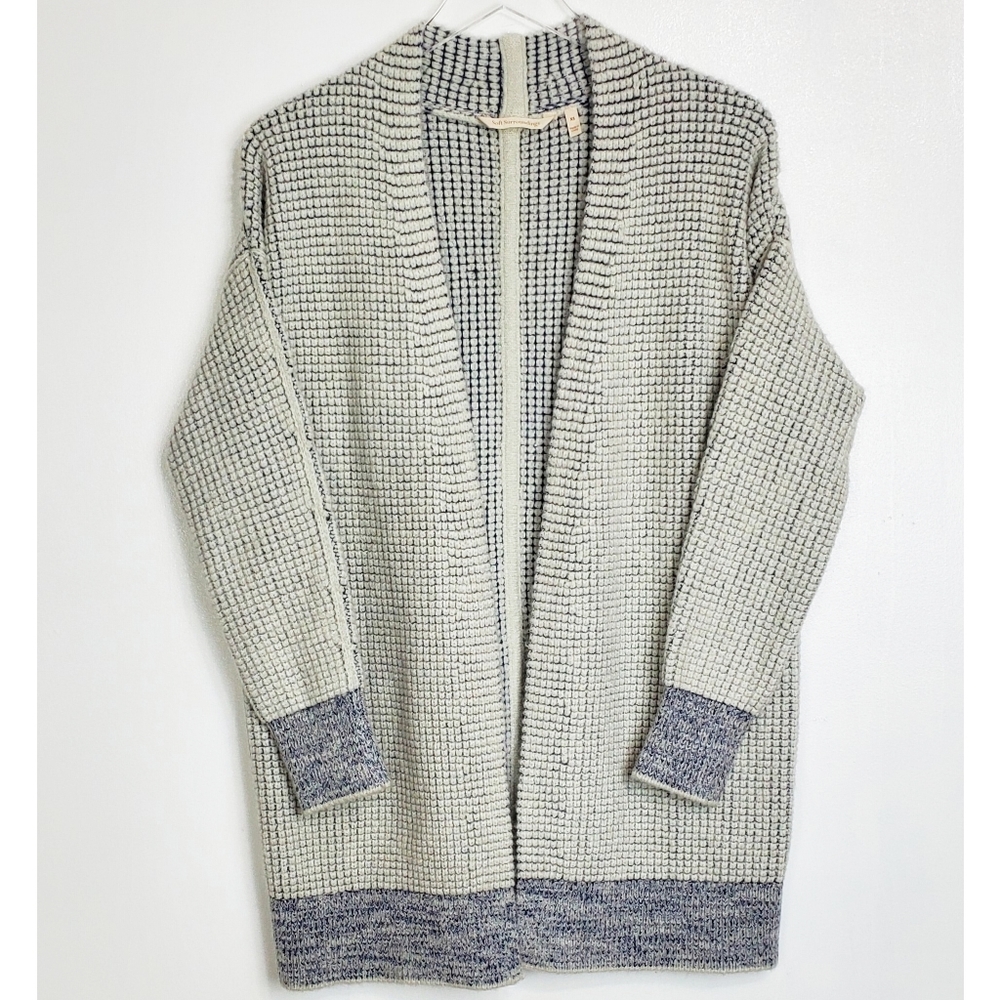 Soft surroundings size xs Caressa waffle knit open front cardigan gray lagenlook